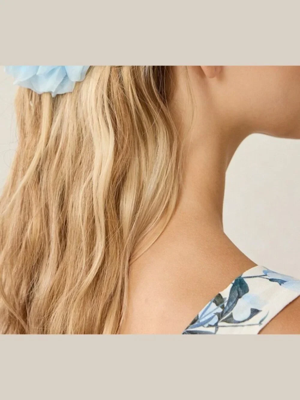 Sky Blue Chiffon Flower Hair Claw Clip